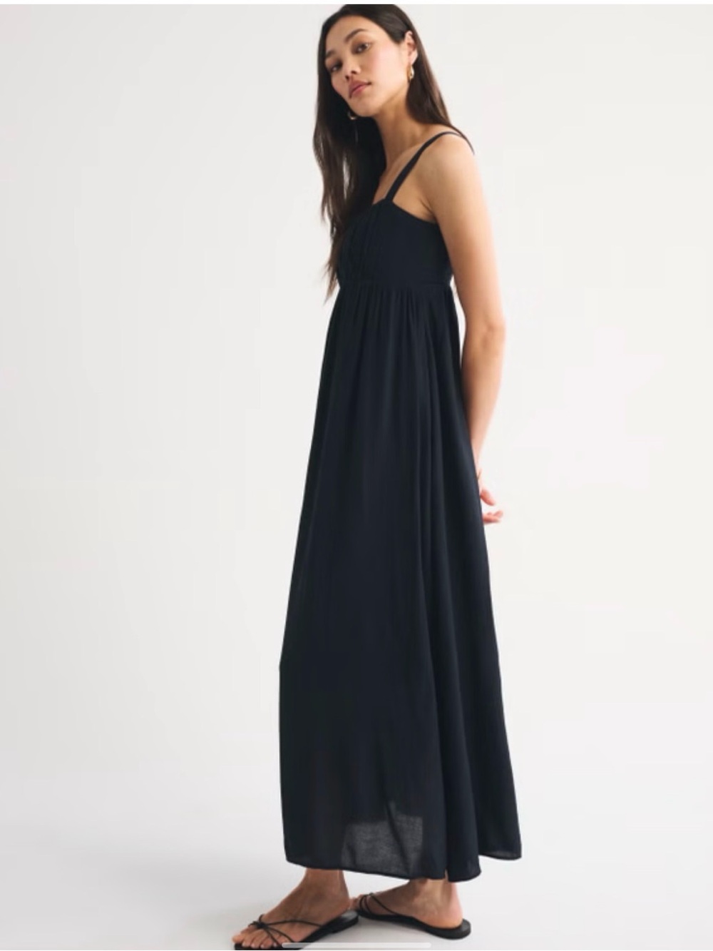 Abercrombie & Fitch Black Maxi Dress with Adjustable Straps
